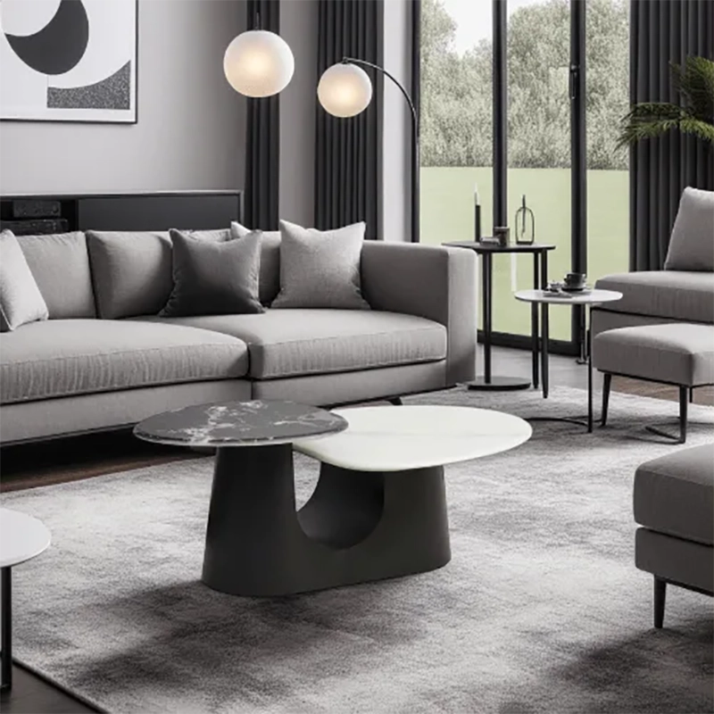 [UCTC056] Table Centrale Moderne À Deux Plateaux