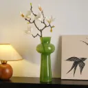 Vase Vert En Verre Soufflé