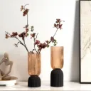 Vases Bicolores Striés (Ensemble De 2)