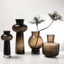 Vases Géométriques Ambrés (Ensemble De 4)