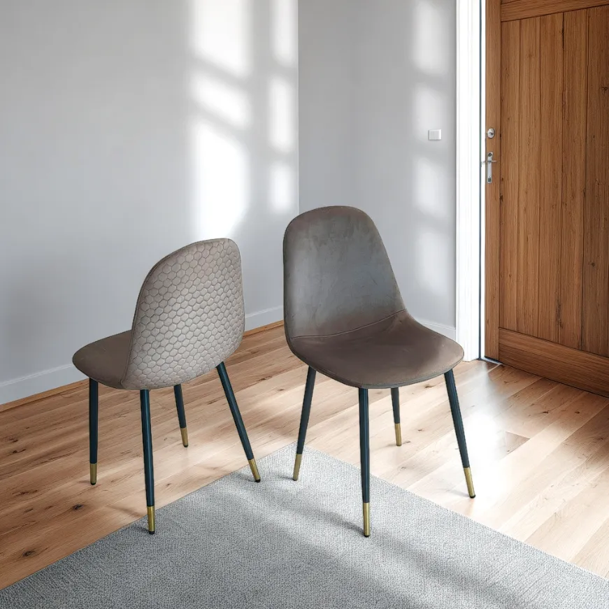 [AHC003B] Chaise En Velours "MARGOT" (Beige)