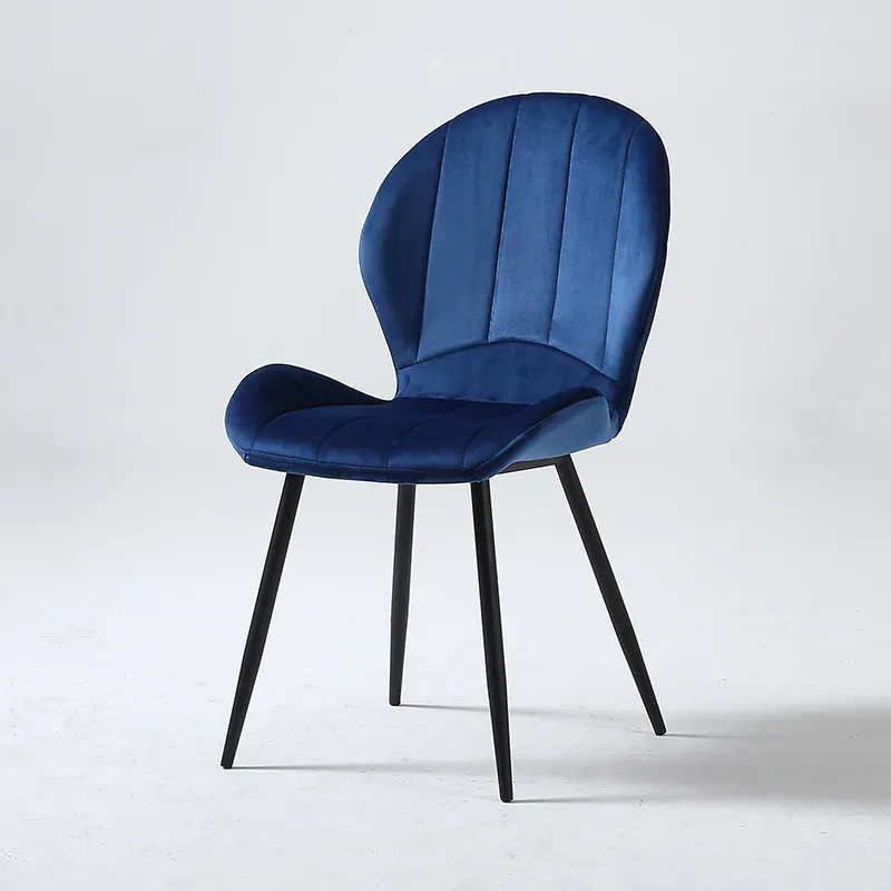 [UCC016B] Chaise En Velours "SYLVIE" (Bleu)