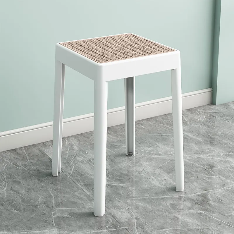[UCC047B] Tabouret En Faux Cannage (Blanc)