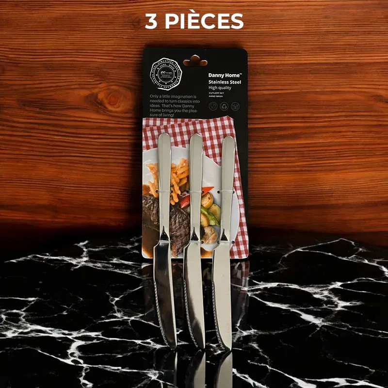 [6521083100790] Ensemble De Couverts Élégant En Acier Inoxydable (Couteau De Table)