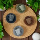 Lot De 6 Tasses à Café + Sous-Tasses À Rayures 80ml