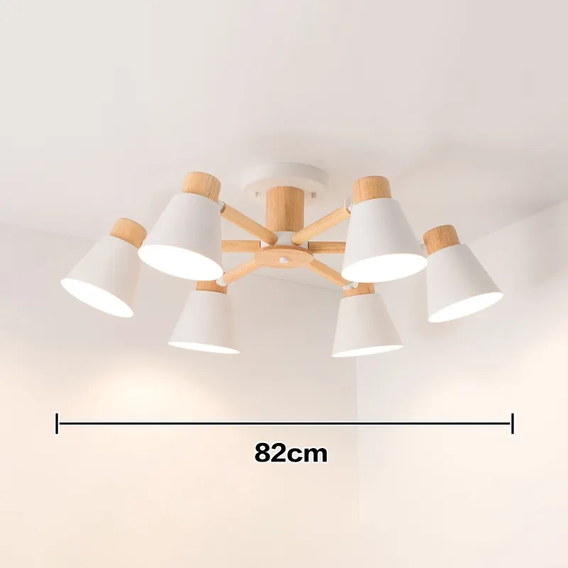 [UCLS020B] Plafonnier Scandinave En Bois Massif (Blanc)