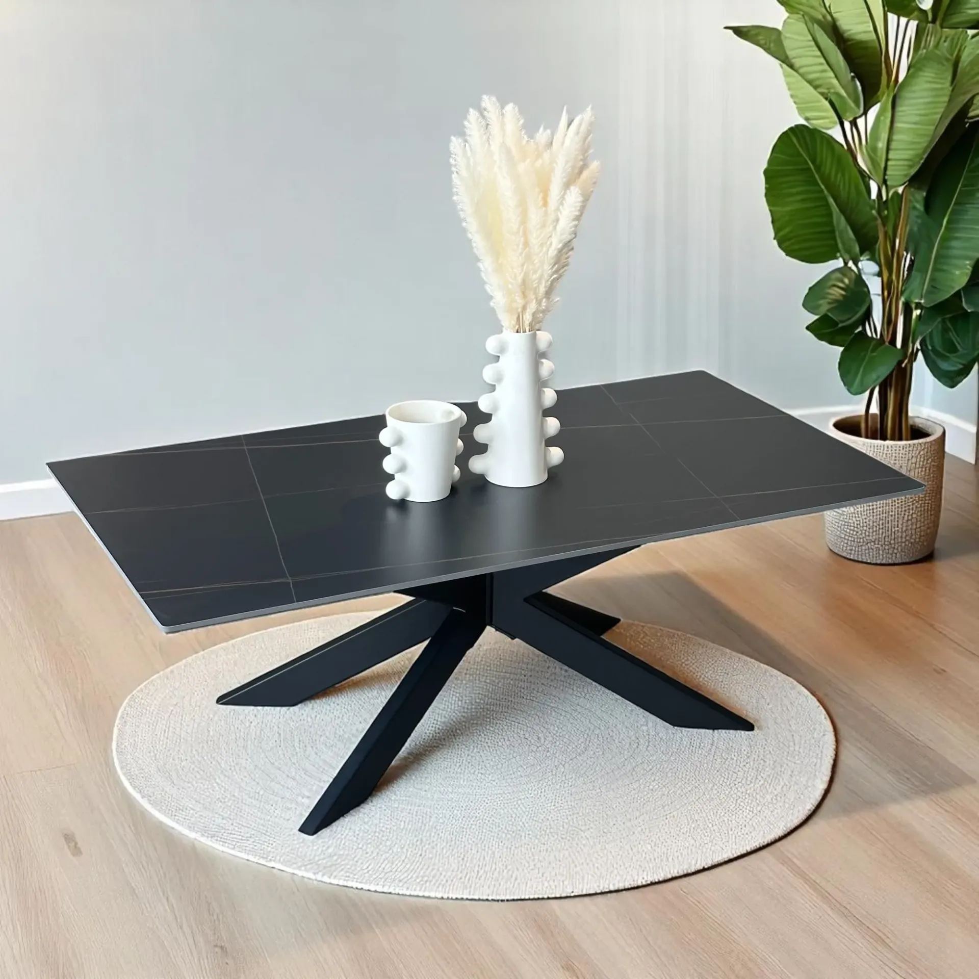 [UCTC068B] Table Centrale En Céramique (Blanc Mat)