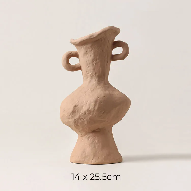 [UCV039B] Vase Organique En Céramique (Beige)