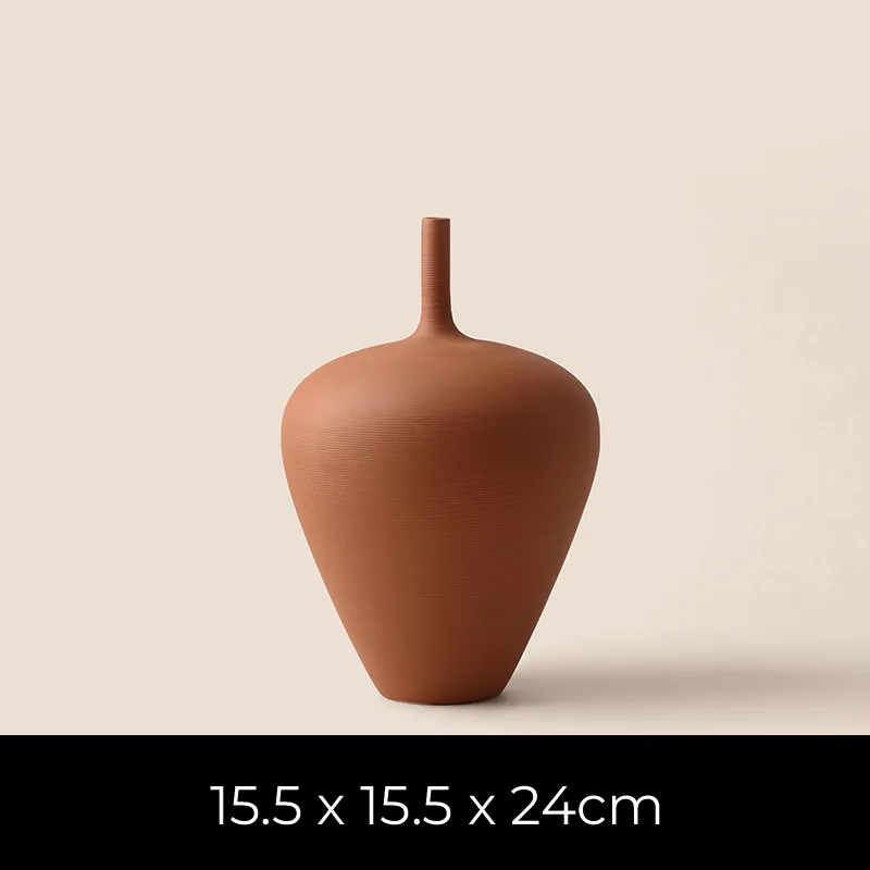 [UCV097G] Vase Sculpturé Effet Terre Cuite (Grand)