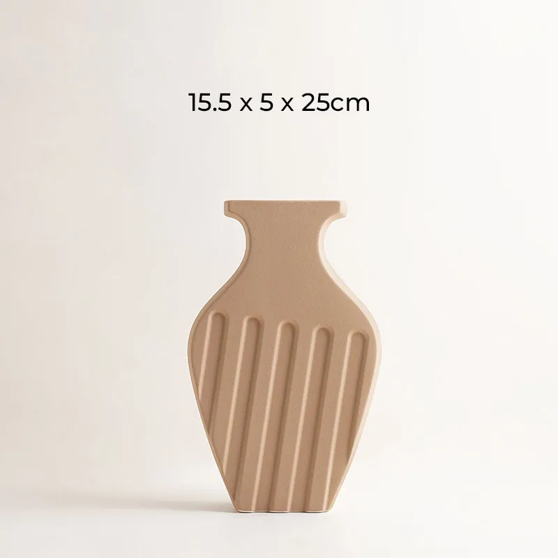 [UCV054B] Vases Modernistes "TERRA" (Beige)