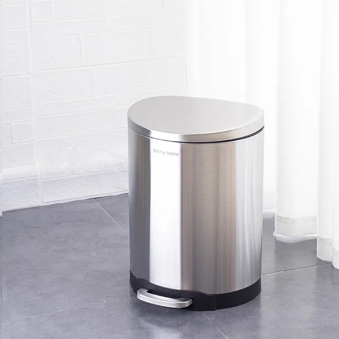 [6720220702549] Poubelle En Acier Inoxydable (Argenté, 6L)