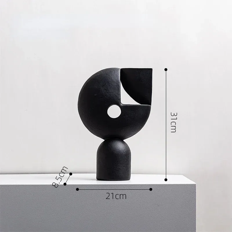 [AHD001AB] Sculpture Géométrique Abstraite (Blanc, A)