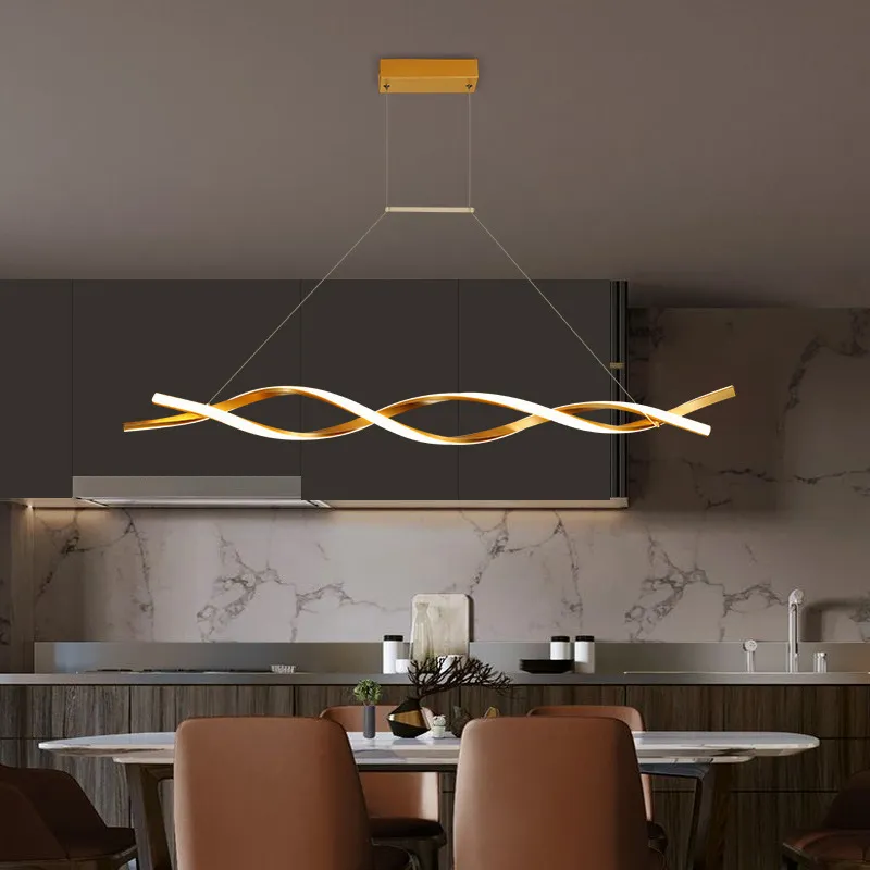 [UCLS010DM] Suspension LED Torsadé (Doré, 100cm)