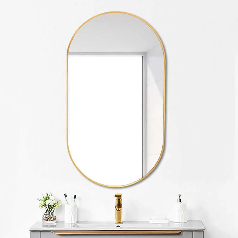 [UCM022DM] Grand Miroir Ovale (Doré, 50 x 100cm)