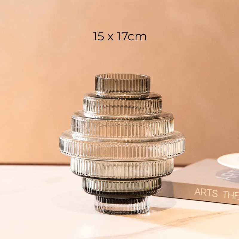 [UCV062GA] Vases Modernes Striés (Gris, A)