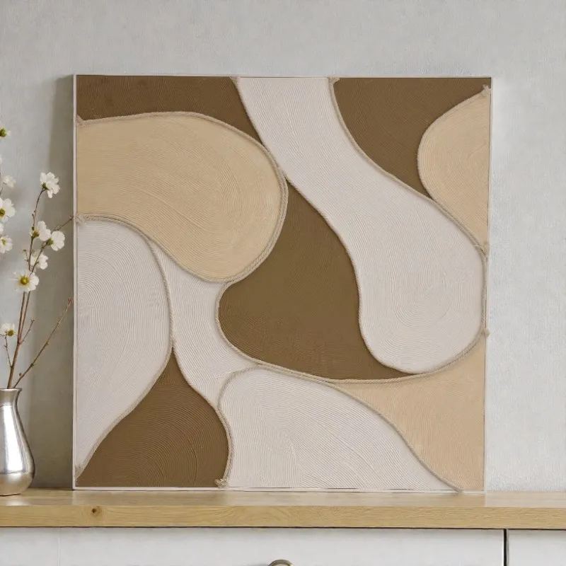 [UCTB036A] Tableaux Formes En Flux Beige (A)