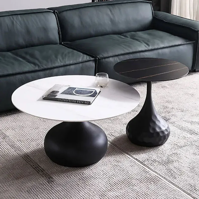 [UCTC026BN] Tables Basses Gigognes Modernes (Ensemble De 2) (Blanc/Noir)