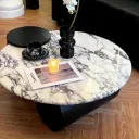 Table Basse Moderne Bicolore + Plateau En Marbre