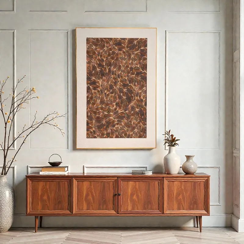 [UCTB033] Tableau Feuilles d'Automne Abstrait