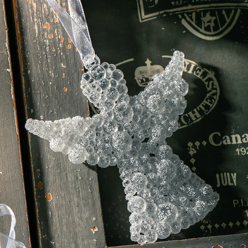 [UCXM001A] Ornements De Noël En Acrylique Et Paillettes (Ange)