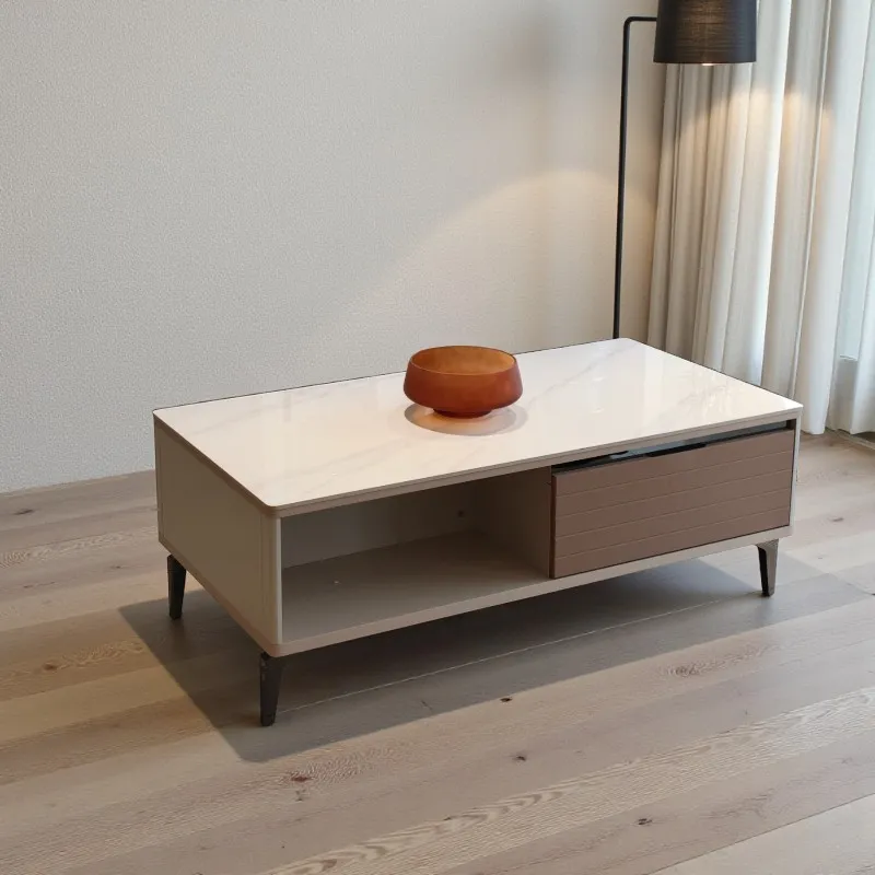 [UCTC031] Table Centrale En Bois Et Céramique