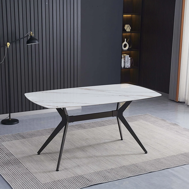 [UCTM003N] Table À Manger Moderne En Céramique 140 x 80cm (Noir)