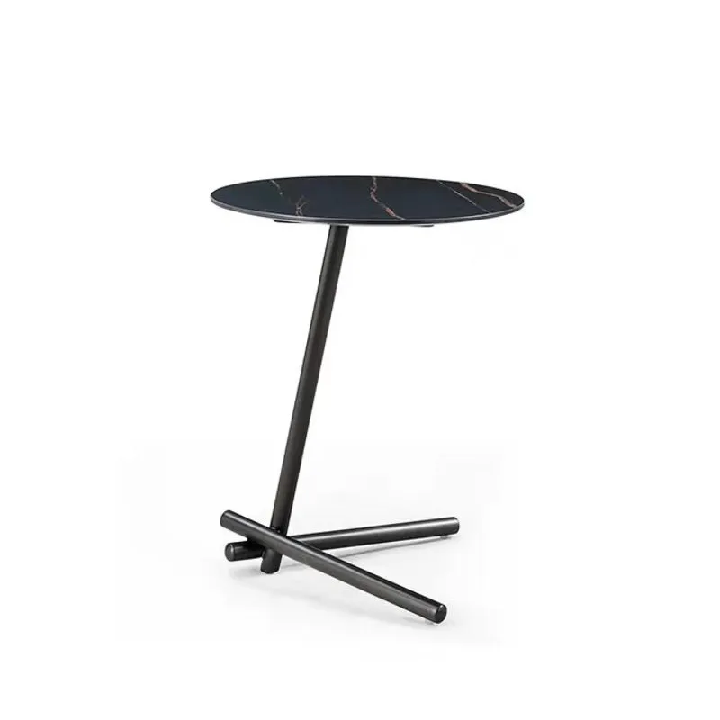 [UCTA004N] Table d'Appoint Ronde En Céramique (Noir - 2)