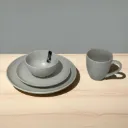 Assiettes Motif Moucheté Gris Clair (Set de 4)