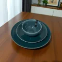 Assiettes Couleur Bleu Sarcelle (Set De 3)