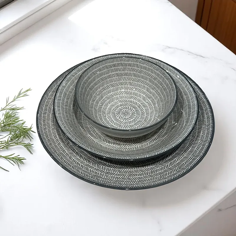 [motif-raye] Assiettes Motif Rayé (Set De 3)