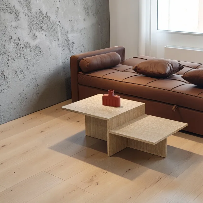 [UCTC034] Table Géométrique Effet Travertin