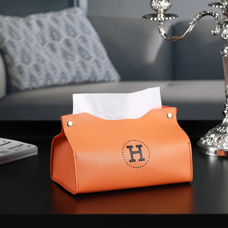 Étui À Mouchoirs Orange "H"