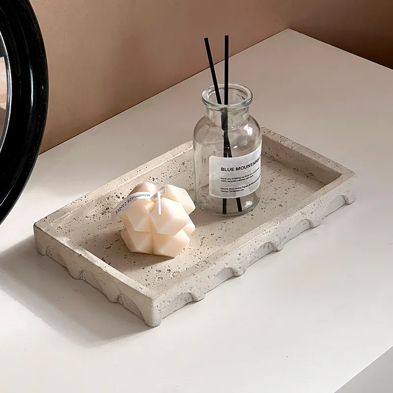 Plateau Rectangulaire Effet Travertin