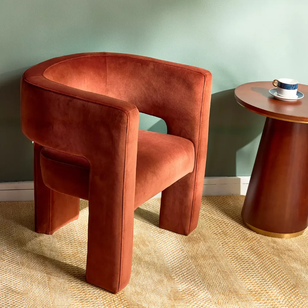 Fauteuil Lounge Contemporain Terracotta