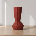 Vase Sculptural en Céramique Rouge