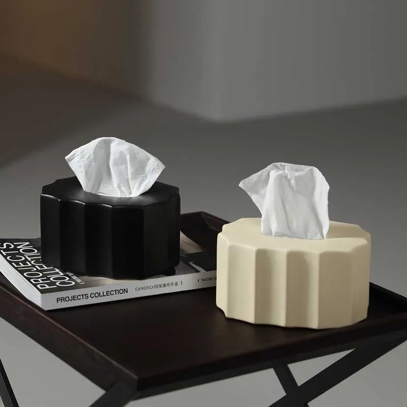 Boîte À Mouchoirs En Céramique Effet Plissé