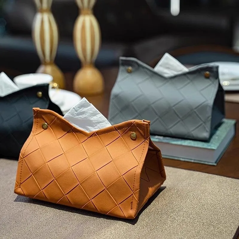 Étui À Mouchoirs À Damier Tressé