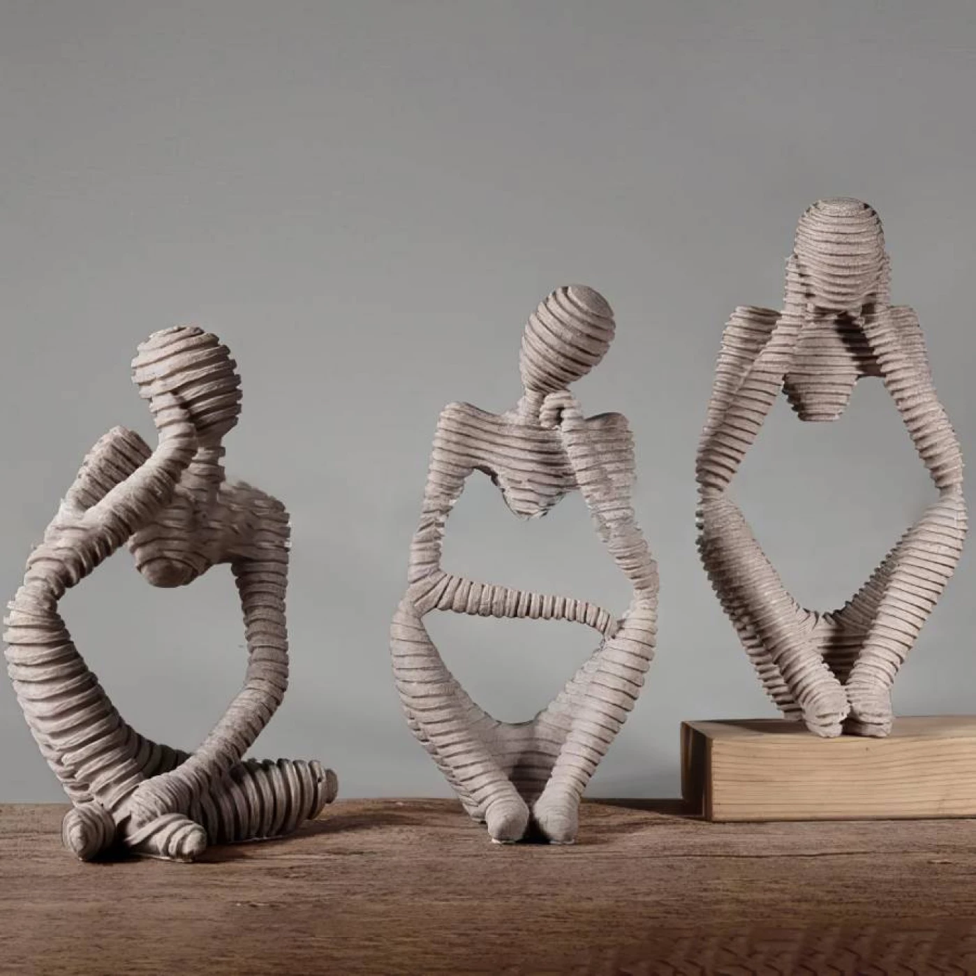 Figurines "Penseur" Minimalistes Abstraits (Ensemble De 3)