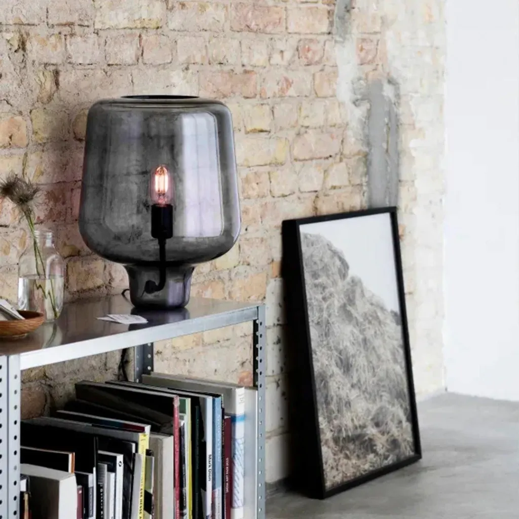 Lampe À Poser Verre Fumé