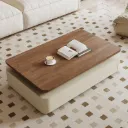 Table Basse Bicolore Avec 4 Tiroirs