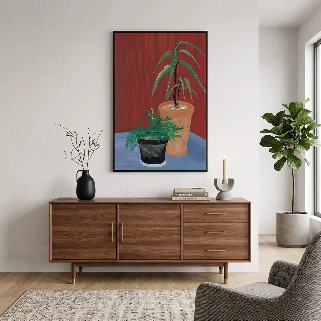Tableau Mural Duo De Plantes En Pot