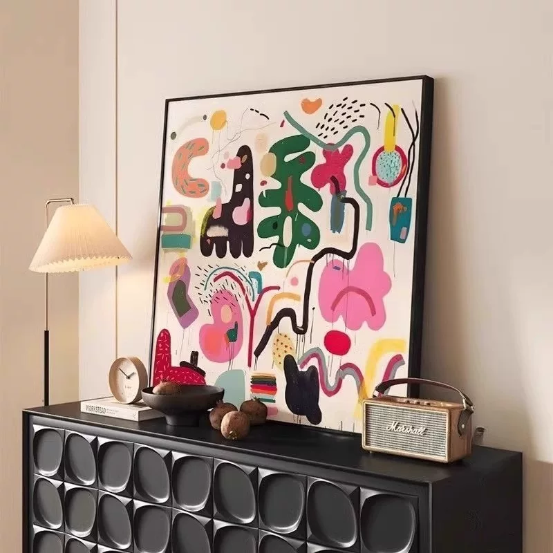 Tableau Abstrait Pop Art Multicolore