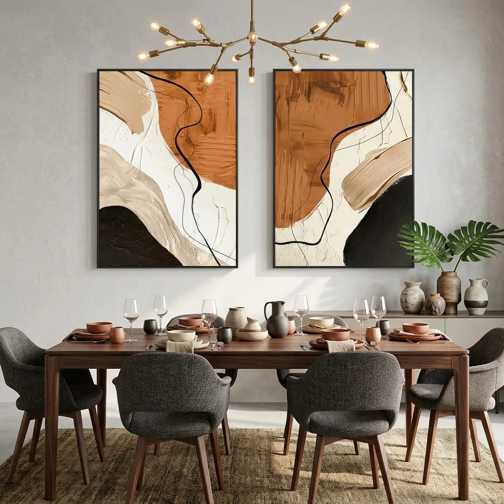 Tableau Abstrait Courbes