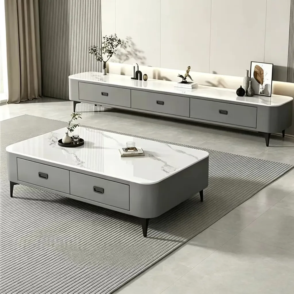 Ensemble Meuble Télé Et Table Basse Moderne