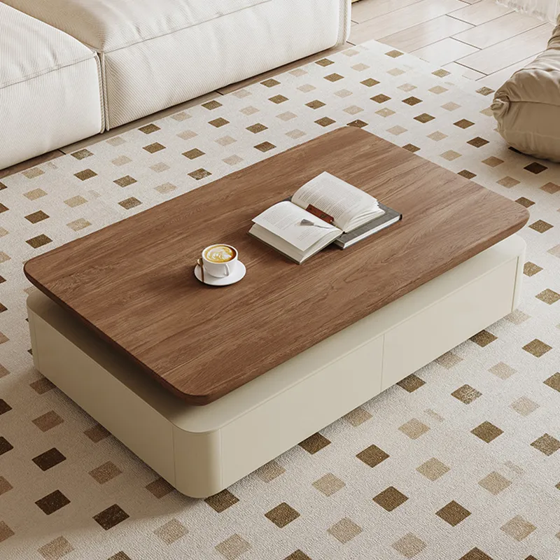 Table Centrale Bicolore Avec 4 Tiroirs