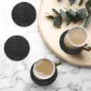 Lot De 4 Sous-Tasses Marbrés + Support