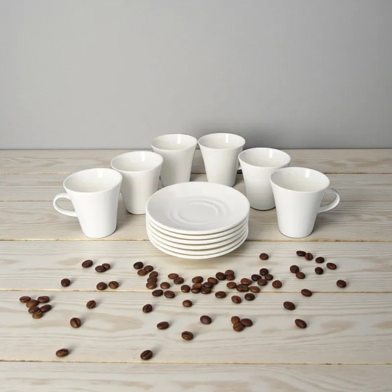 [6665202051911] Lot De 6 Tasses à Café + Sous-Tasse En Céramique 80ml